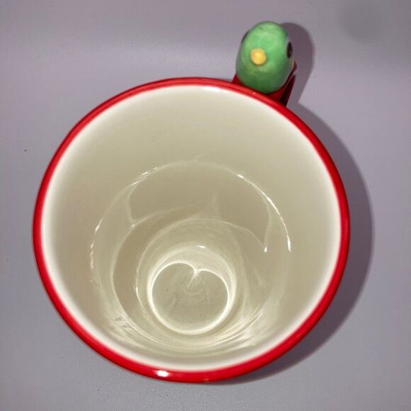 Valentine’s 2009 Mug Tall 5-5/8" Turtle Bird Embossed Bird on Handle - Picture 4 of 5